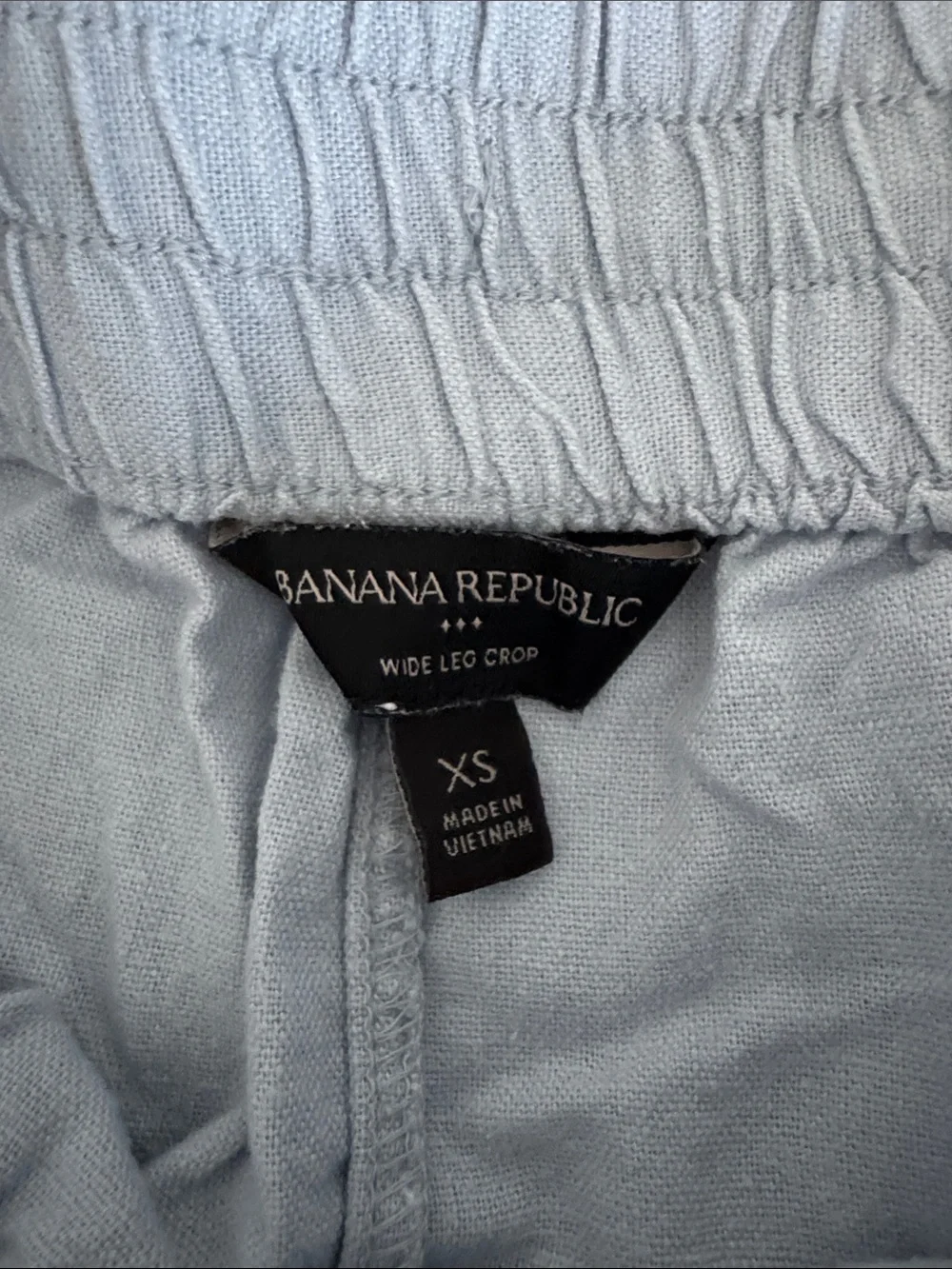 Banana Republic Pale Blue Wide-Leg Linen-Blend Pants